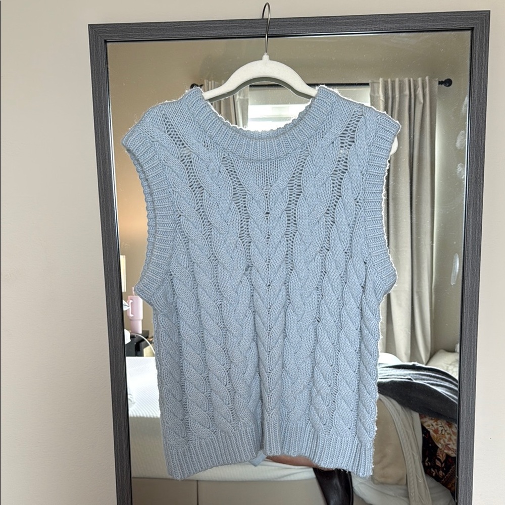 Rails Light Blue Cable Knit Sweater